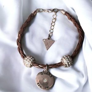 Guess braided cord charm bracelet